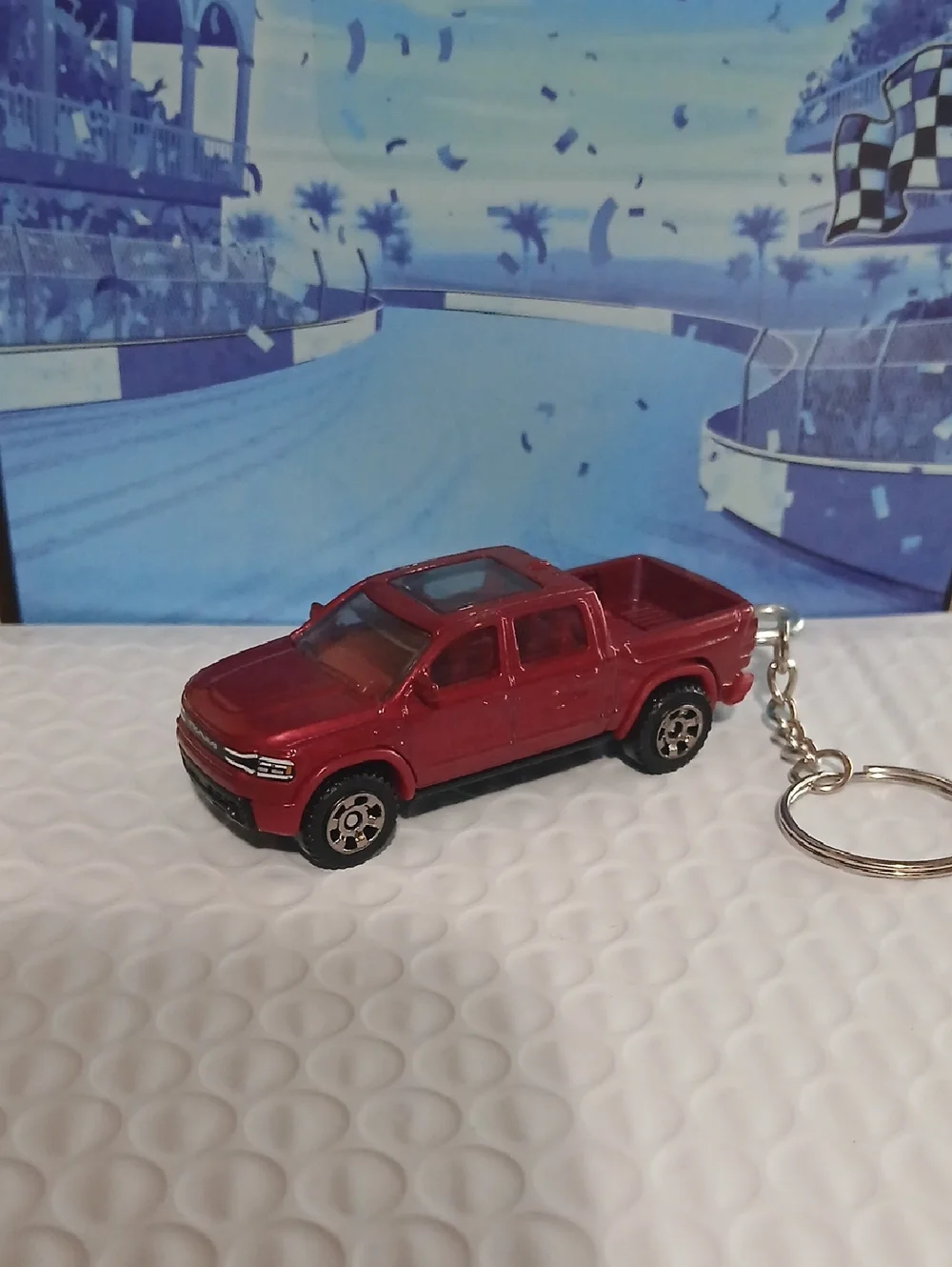 2025 Ram 1500 REV Red Die-cast Pickup Truck Keychain